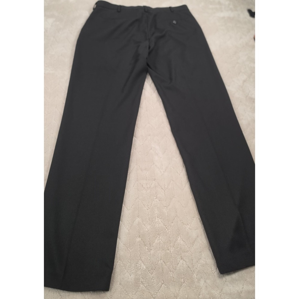 Van Heusen Flex Slim Fit Flat Front Stretch Pants Black Mens 34x32 - Picture 11 of 12